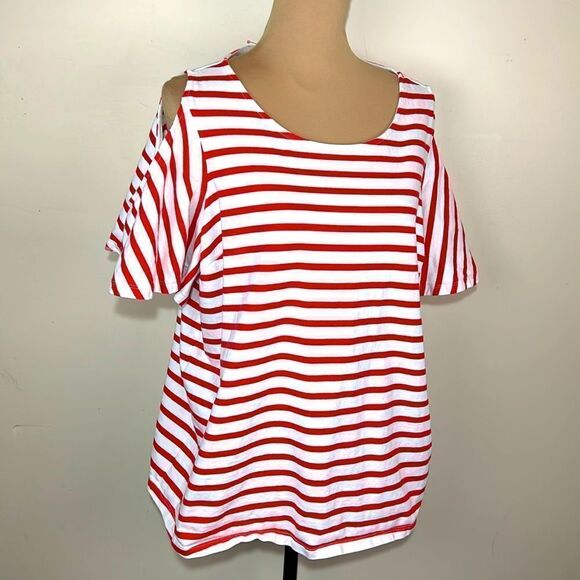 Ralph Lauren 100% cotton, cold shoulder shirt size 2X ￼ - Picture 1 of 6